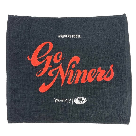 SF 49ers Go Niners Yahoo Yodel SGA Black Rally Towel San Francisco NFL Levis - Picture 1 of 2